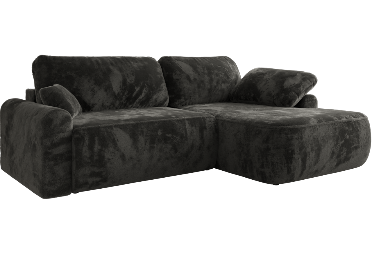 Narożnik CUBO L - strona prawa - ciemnoszary, plusz