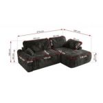 Narożnik CUBO L - strona prawa - ciemnoszary, plusz