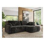 Narożnik CUBO L - strona prawa - ciemnoszary, plusz