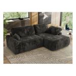 Narożnik CUBO L - strona prawa - ciemnoszary, plusz