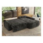 Narożnik CUBO L - strona prawa - ciemnoszary, plusz