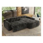 Narożnik CUBO L - strona prawa - ciemnoszary, plusz