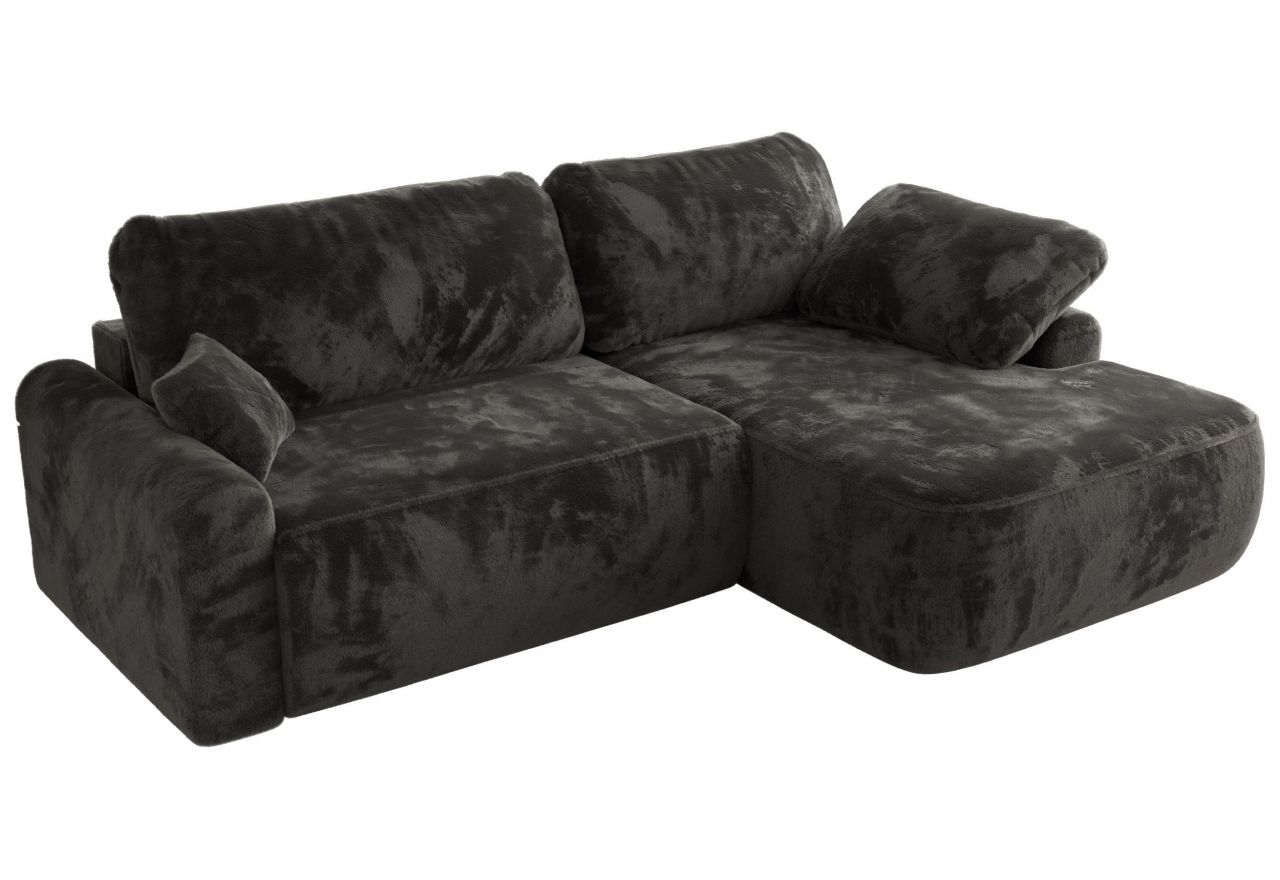 Narożnik CUBO L - strona prawa - ciemnoszary, plusz