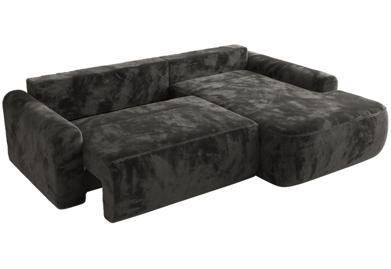 Narożnik CUBO L - strona prawa - ciemnoszary, plusz