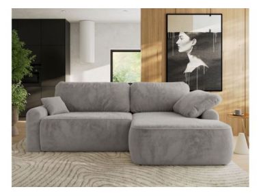 Narożnik CUBO L - strona prawa - jasnoszary, plusz