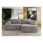 Narożnik CUBO L - strona prawa - jasnoszary, plusz