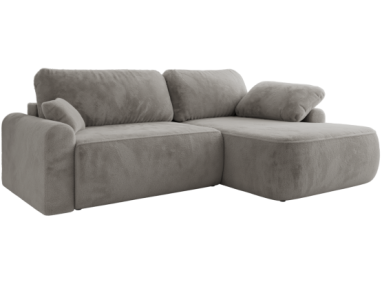 Narożnik CUBO L - strona prawa - jasnoszary, plusz