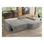 Narożnik CUBO L - strona prawa - jasnoszary, plusz