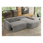 Narożnik CUBO L - strona prawa - jasnoszary, plusz