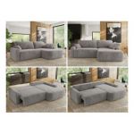 Narożnik CUBO L - strona prawa - jasnoszary, plusz