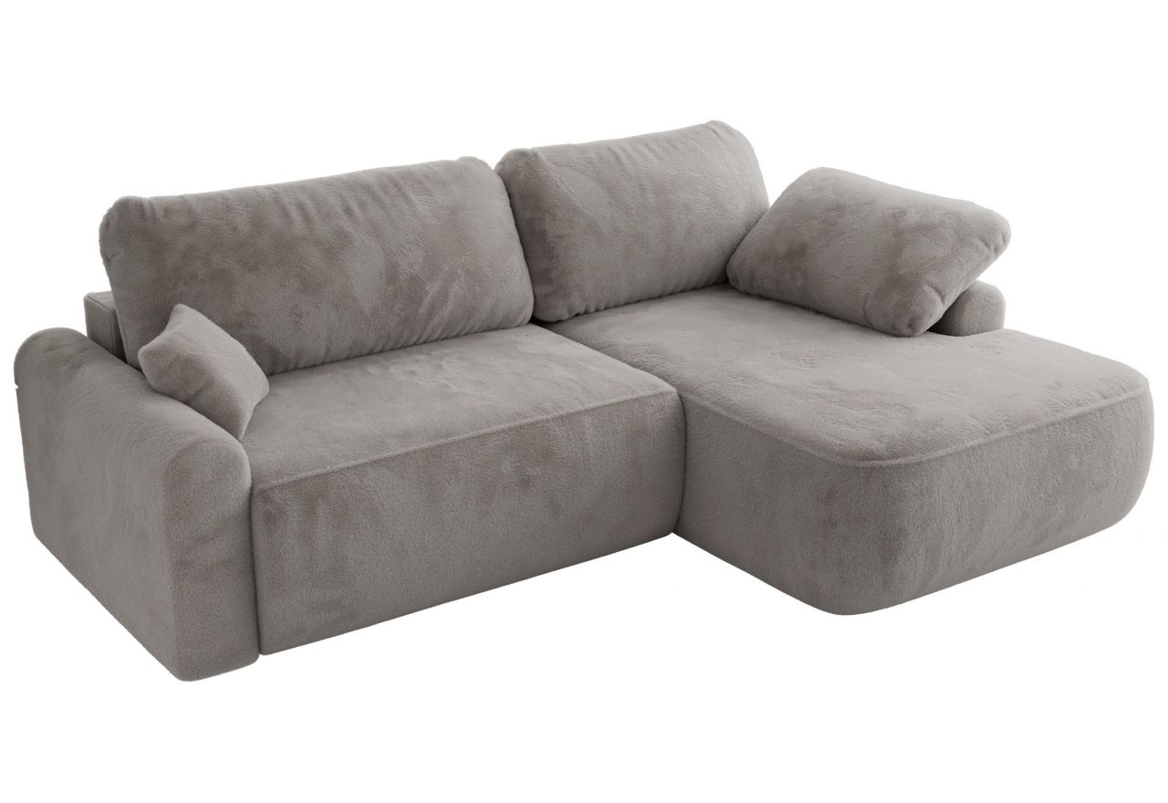 Narożnik CUBO L - strona prawa - jasnoszary, plusz