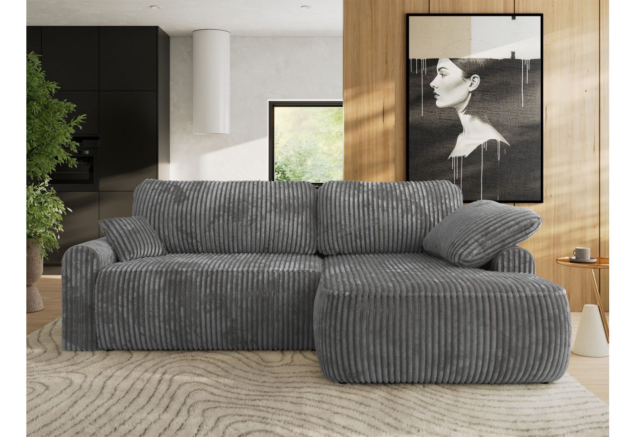 Narożnik CUBO L - strona prawa - szary, sztruks