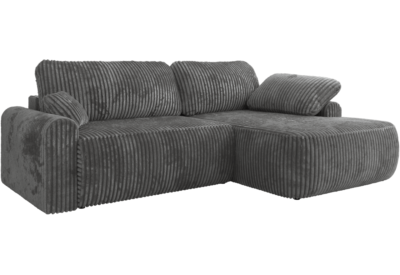 Narożnik CUBO L - strona prawa - szary, sztruks