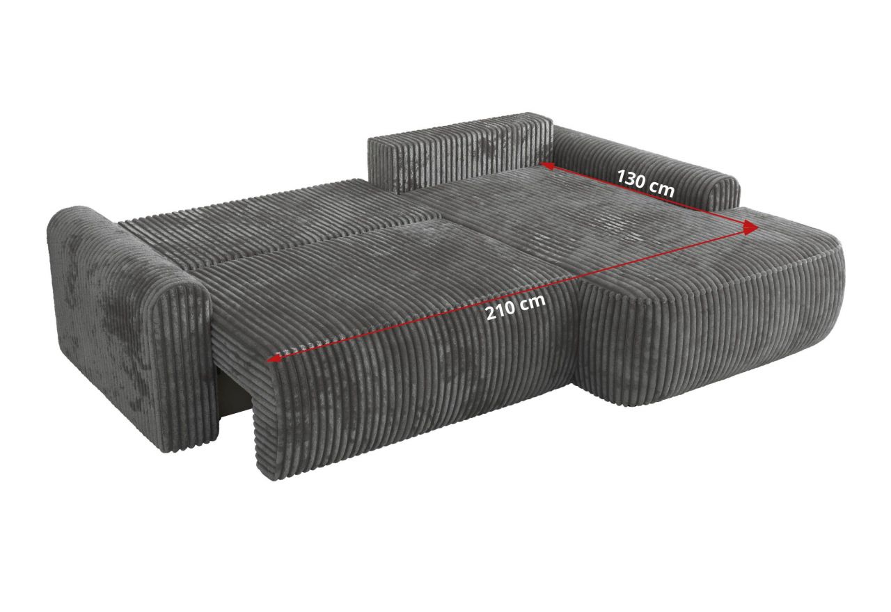 Narożnik CUBO L - strona prawa - szary, sztruks