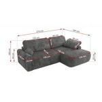 Narożnik CUBO L - strona prawa - szary, sztruks