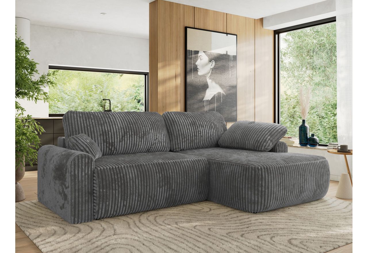 Narożnik CUBO L - strona prawa - szary, sztruks