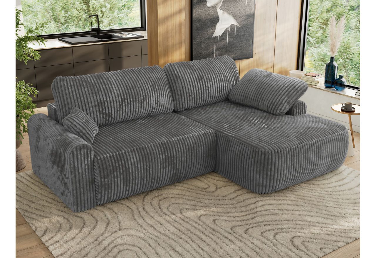 Narożnik CUBO L - strona prawa - szary, sztruks