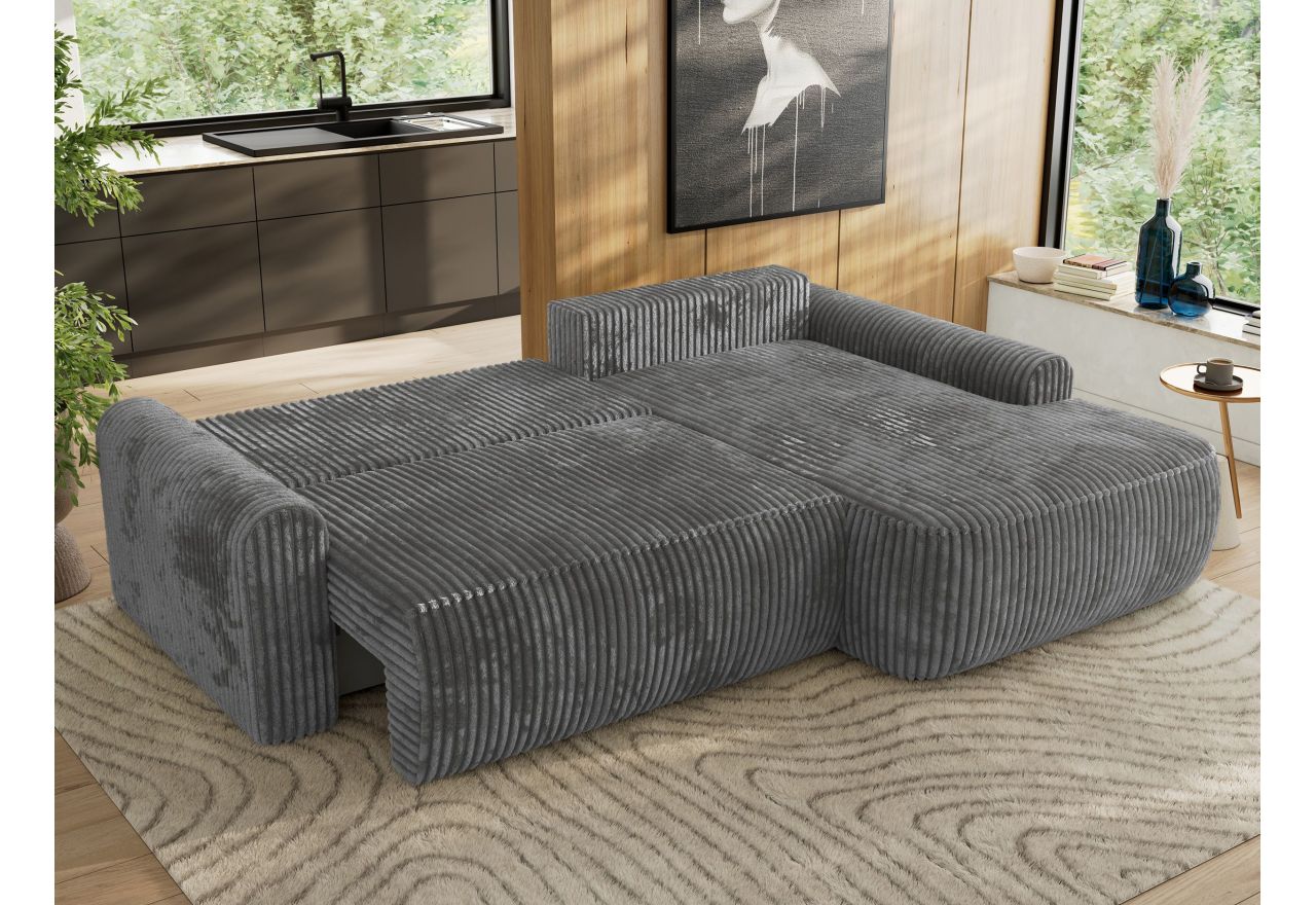 Narożnik CUBO L - strona prawa - szary, sztruks