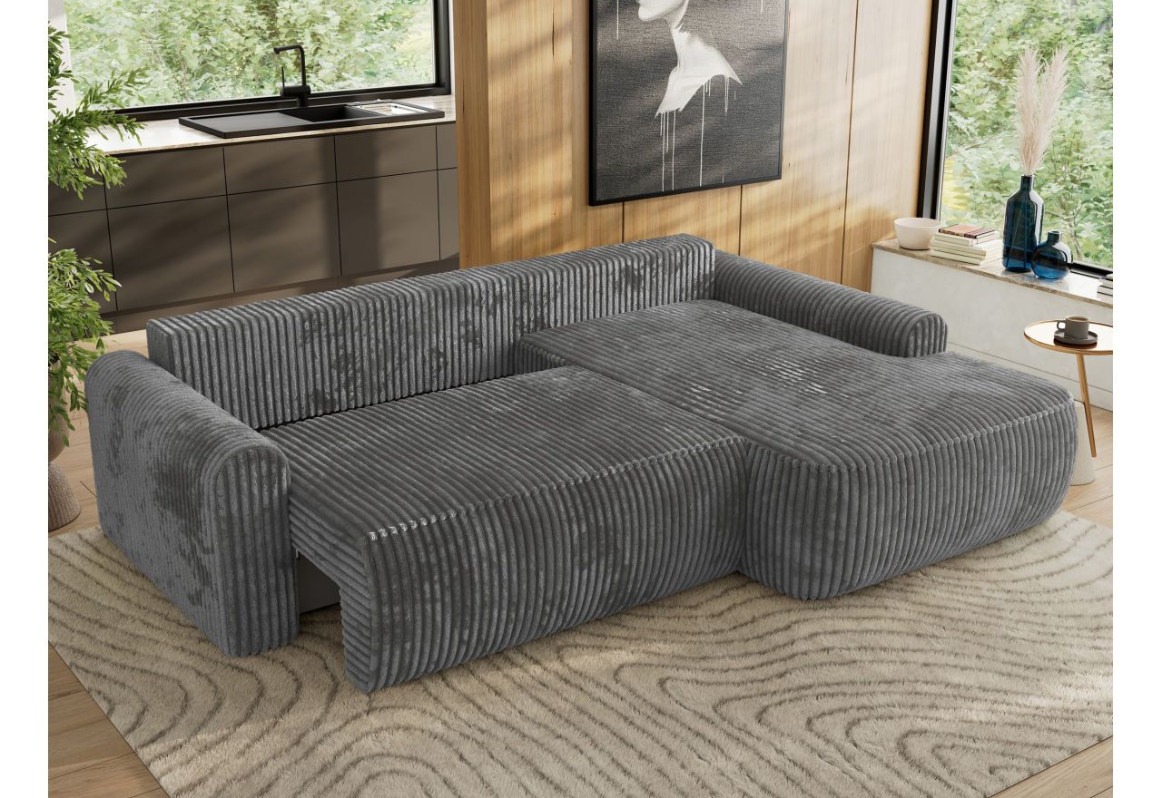 Narożnik CUBO L - strona prawa - szary, sztruks