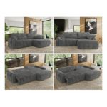 Narożnik CUBO L - strona prawa - szary, sztruks