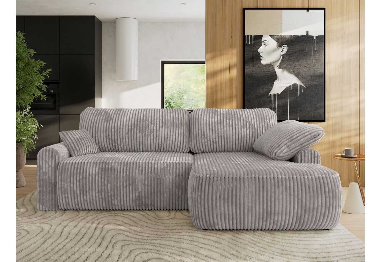 Narożnik CUBO L - strona prawa - jasnoszary, sztruks