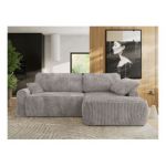 Narożnik CUBO L - strona prawa - jasnoszary, sztruks