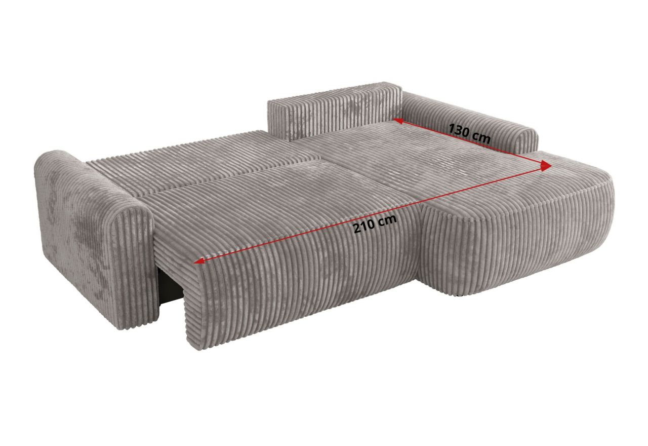 Narożnik CUBO L - strona prawa - jasnoszary, sztruks