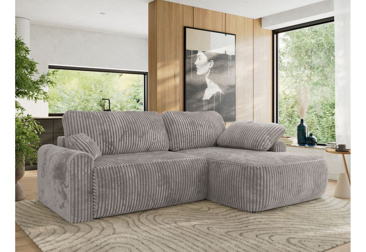 Narożnik CUBO L - strona prawa - jasnoszary, sztruks