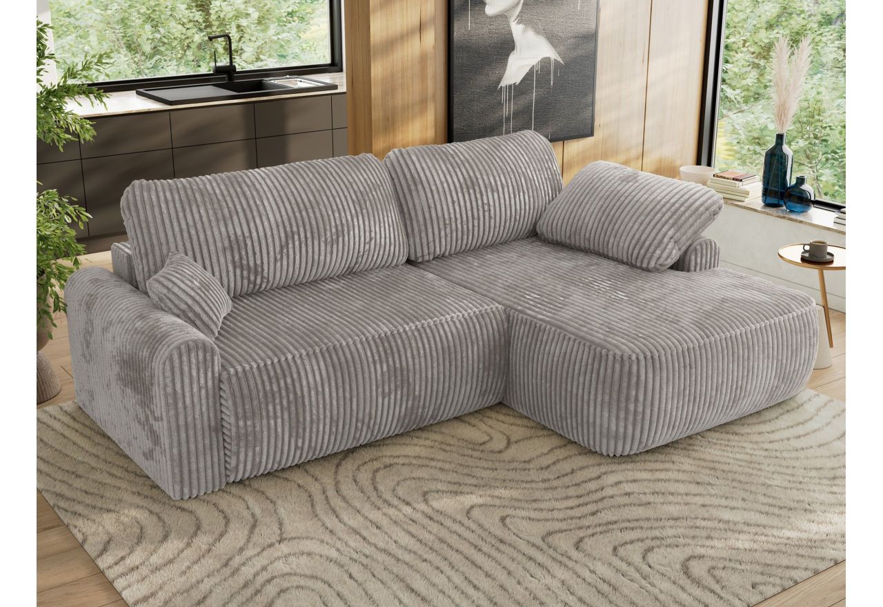 Narożnik CUBO L - strona prawa - jasnoszary, sztruks