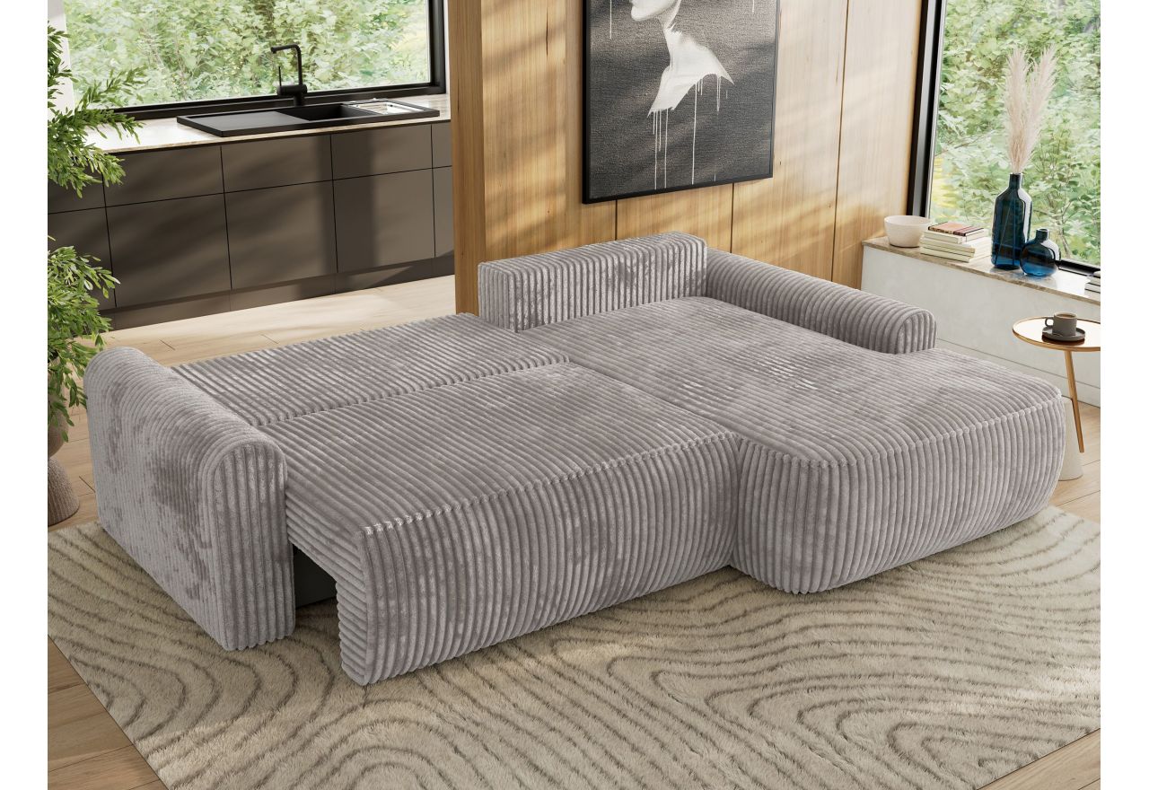 Narożnik CUBO L - strona prawa - jasnoszary, sztruks