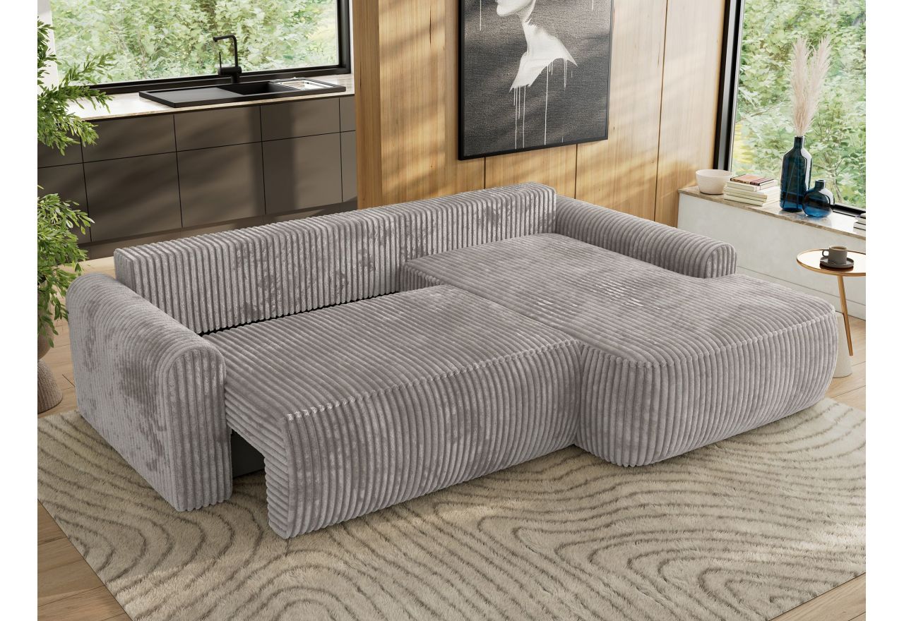 Narożnik CUBO L - strona prawa - jasnoszary, sztruks