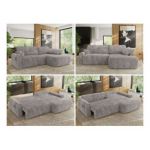 Narożnik CUBO L - strona prawa - jasnoszary, sztruks