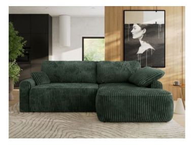 Narożnik CUBO L - strona prawa - ciemnozielony, sztruks