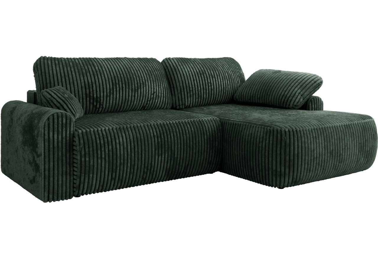 Narożnik CUBO L - strona prawa - ciemnozielony, sztruks