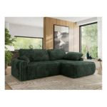 Narożnik CUBO L - strona prawa - ciemnozielony, sztruks