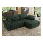 Narożnik CUBO L - strona prawa - ciemnozielony, sztruks