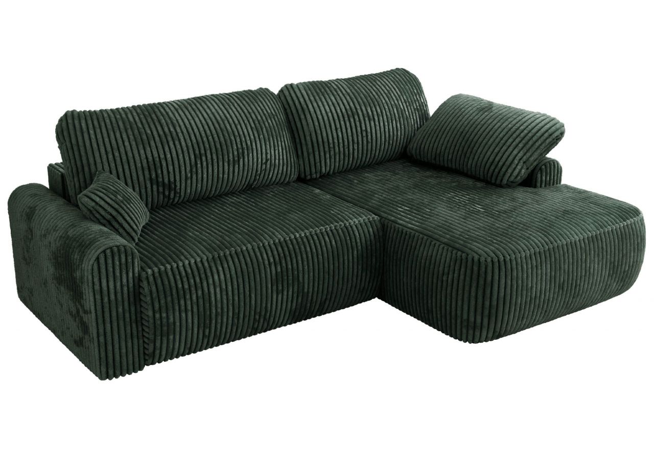 Narożnik CUBO L - strona prawa - ciemnozielony, sztruks