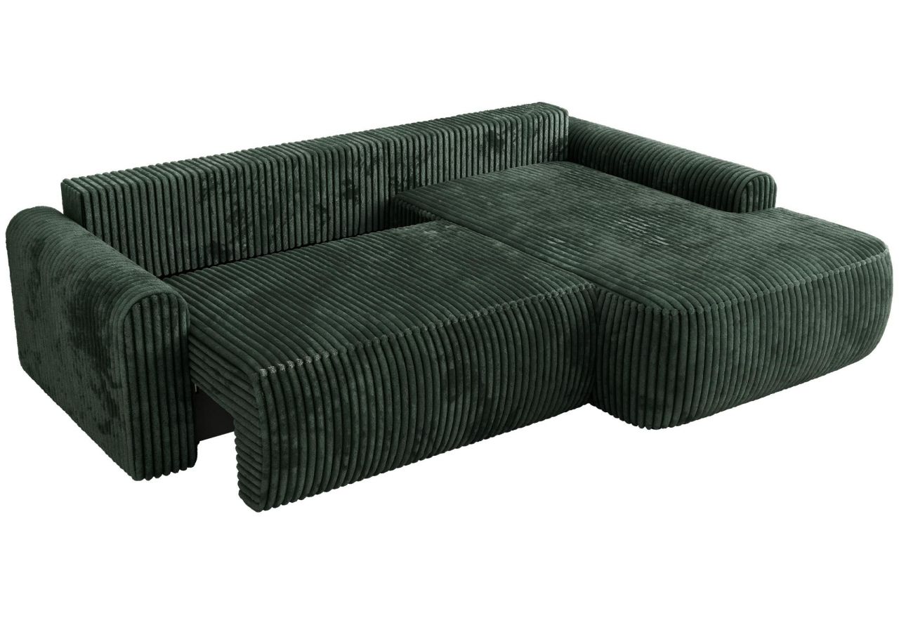 Narożnik CUBO L - strona prawa - ciemnozielony, sztruks