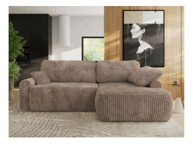 Narożnik CUBO L - strona prawa - brązowy, sztruks