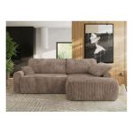 Narożnik CUBO L - strona prawa - brązowy, sztruks