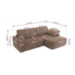 Narożnik CUBO L - strona prawa - brązowy, sztruks