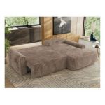 Narożnik CUBO L - strona prawa - brązowy, sztruks