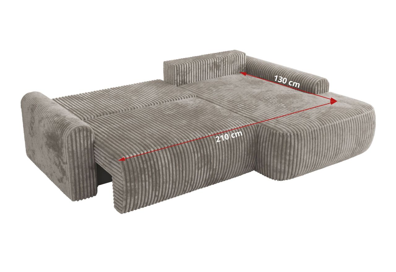 Narożnik CUBO L - strona prawa - jasnobrązowy, sztruks