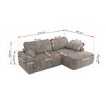 Narożnik CUBO L - strona prawa - jasnobrązowy, sztruks