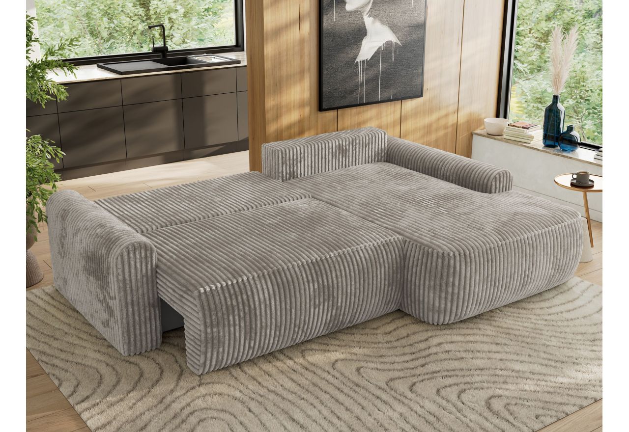 Narożnik CUBO L - strona prawa - jasnobrązowy, sztruks