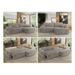 Narożnik CUBO L - strona prawa - jasnobrązowy, sztruks