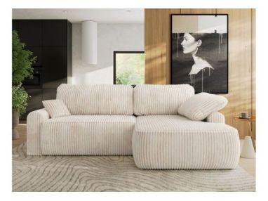 Narożnik CUBO L - strona prawa - beżowy, sztruks