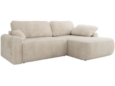 Narożnik CUBO L - strona prawa - beżowy, sztruks