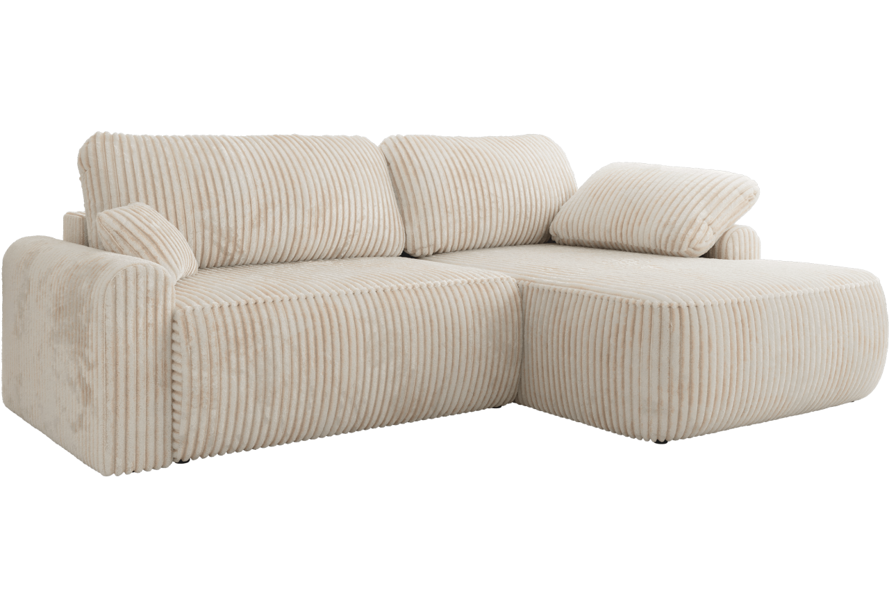 Narożnik CUBO L - strona prawa - beżowy, sztruks