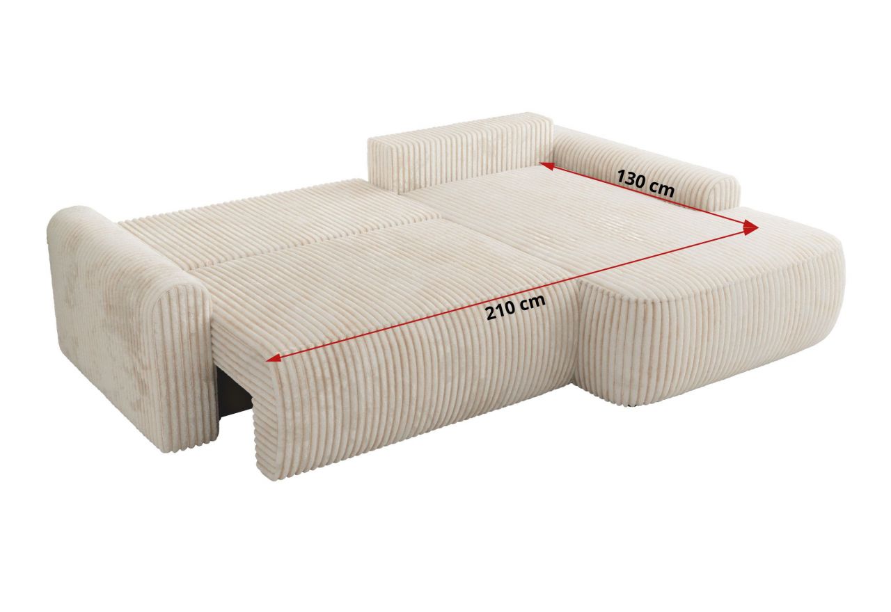 Narożnik CUBO L - strona prawa - beżowy, sztruks